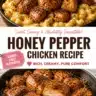 Delicious Honey Pepper Chicken served with creamy macaroni and cheese