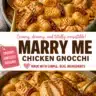 Delicious Marry Me Chicken served with fluffy gnocchi on a white plate