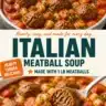 Delicious meatball soup in a bowl with fresh herbs and vegetables