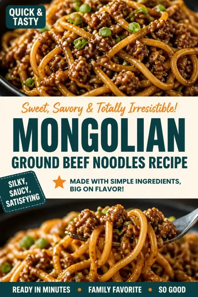 Mongolian-style ground beef noodles served with fresh vegetables and herbs.