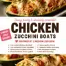 Mozzarella stuffed chicken zucchini boats fresh and ready to serve