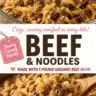 One-Pan Skillet Beef and Noodles dish served in a skillet