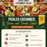 Pickled cucumber, onion, and tomato salad in a bowl