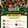 Quick strawberry spinach salad with fresh strawberries and spinach leaves