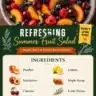 Bowl of refreshing summer fruit salad with various colorful fruits