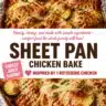 Delicious sheet pan chicken bake with colorful vegetables ready to serve.