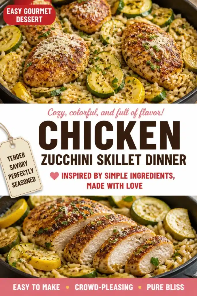 Skillet Chicken with Zucchini and Yellow Squash dish served on a plate