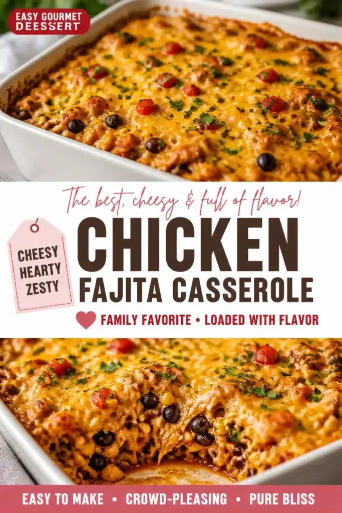 Southwestern Chicken Fajita Casserole with vibrant peppers and chicken