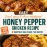 Sweet and Spicy Honey Pepper Chicken with Creamy Macaroni and Cheese dish
