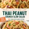 Thai Peanut Chicken Crunch Slaw Salad with vibrant veggies and peanut dressing