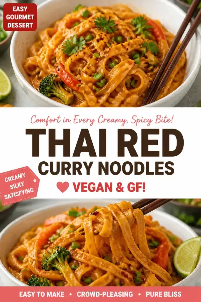 Delicious Thai red curry noodle dish served in a vibrant bowl