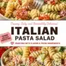 Delicious velvety Italian pasta salad with fresh veggies and dressing