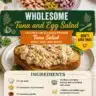 Wholesome tuna and egg salad served in a bowl with fresh ingredients