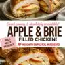 Apple and Brie stuffed chicken breast with herbs and spices