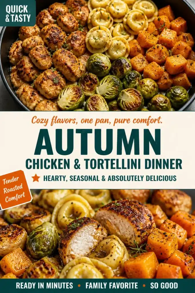 Autumn roasted chicken dinner served with seasonal vegetables on a rustic table.