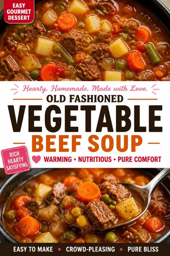 A bowl of beef and vegetable soup rich in flavor and nutrition.