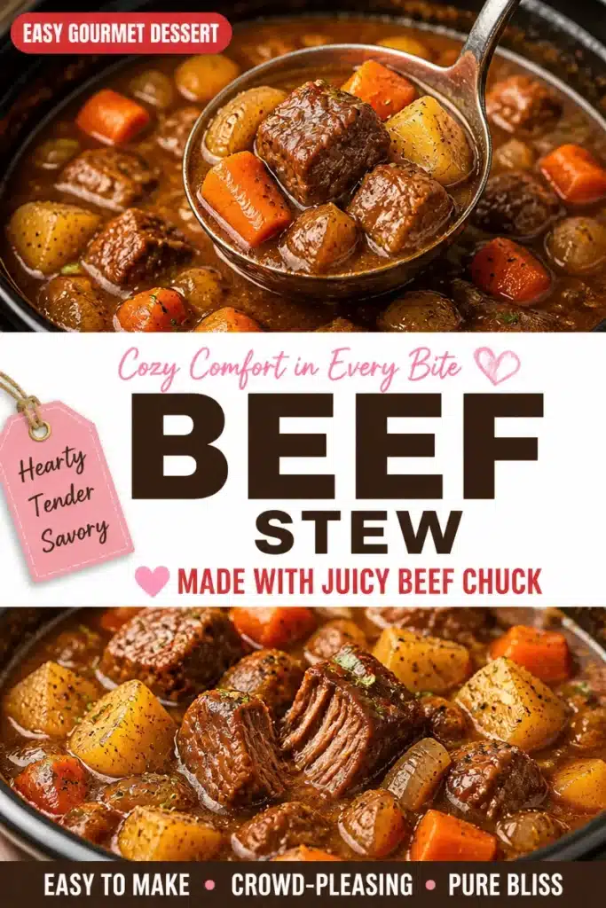 Delicious bowl of homemade beef stew with vegetables and herbs