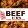 Delicious bowl of homemade beef stew with vegetables and herbs
