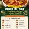 Delicious Cabbage Roll Soup with ground beef and vegetables in a bowl.