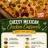 Delicious Cheesy Mexican Chicken Casserole topped with melted cheese and vibrant toppings