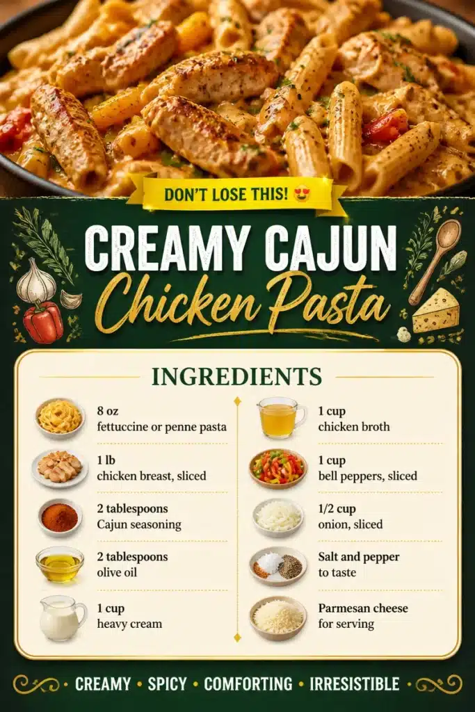 Delicious creamy Cajun chicken pasta served in a bowl with fresh herbs