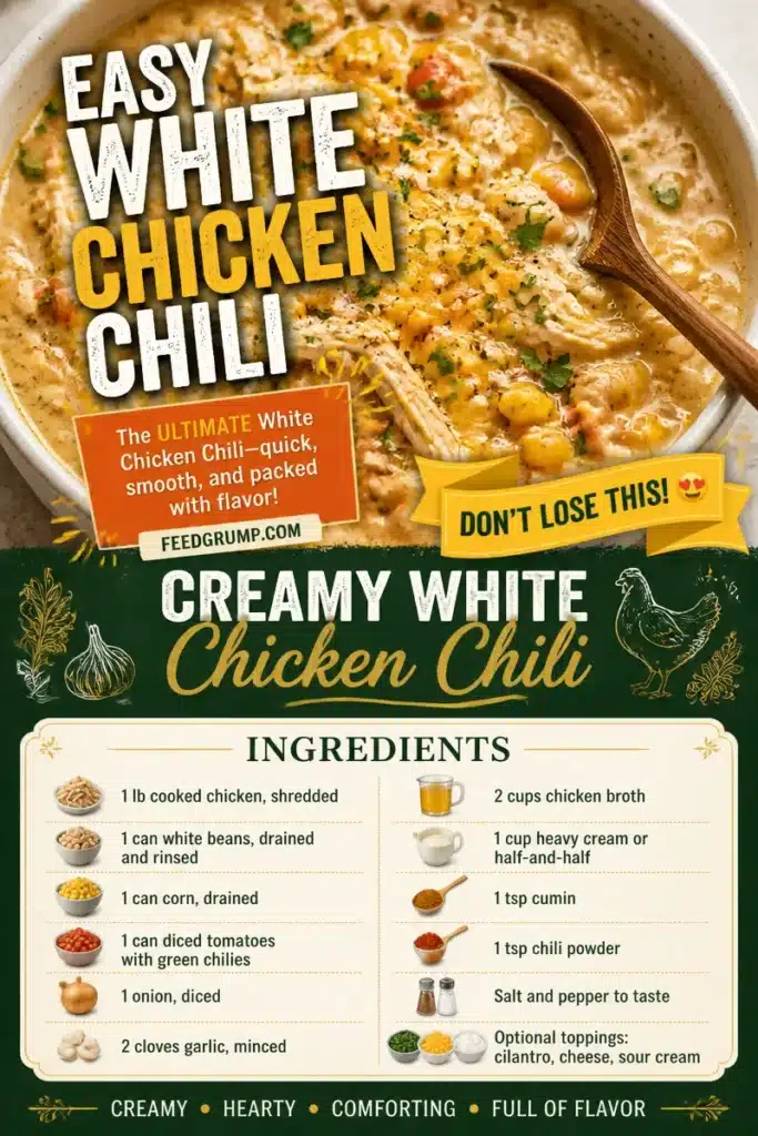 Bowl of creamy white chicken chili topped with cilantro and lime slices