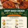 Crispy baked chicken drizzled with spicy honey glaze on a serving plate