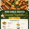 Herb-garlic roasted seasonal vegetables served in a bowl