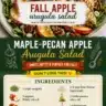 Maple-Pecan Apple Arugula Salad with fresh ingredients and vibrant colors