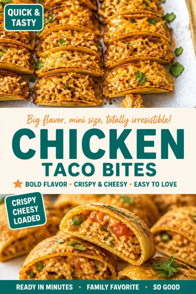 Mini baked chicken taco bites topped with fresh ingredients