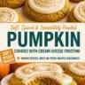 Pumpkin cookies with cream cheese frosting on a plate