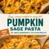 Delicious creamy pumpkin pasta topped with parsley in a bowl