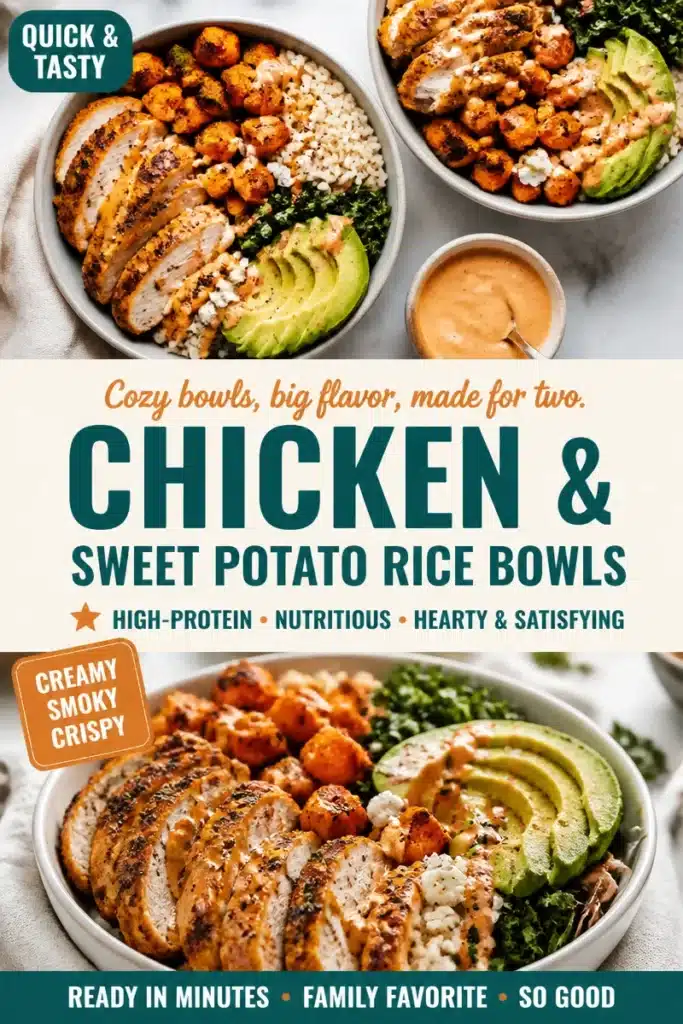 Two-Serving Roasted Chicken and Sweet Potato Bowls for a healthy dinner