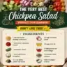 Colorful ultimate chickpea salad with fresh vegetables and dressing