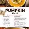 Bowl of velvety pumpkin soup garnished with herbs