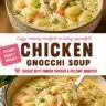 Creamy Chicken Gnocchi Soup with vegetables and tender chicken in a bowl