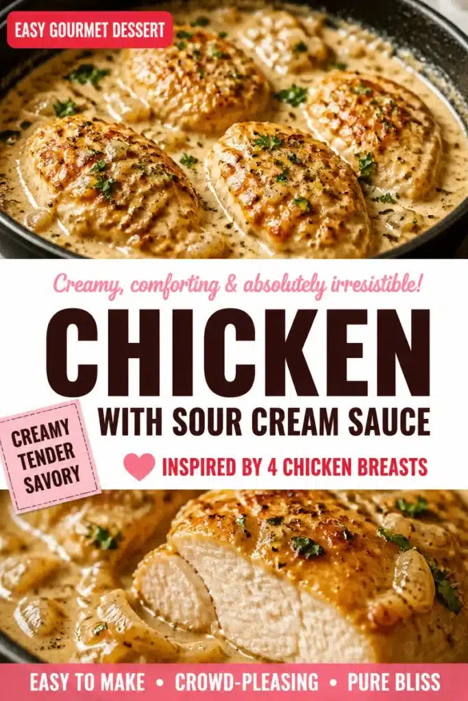 Delicious creamy chicken dish with sour cream and onion flavor