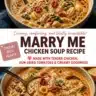 Creamy one-pot Marry Me Chicken soup served in a bowl with herbs and ingredients.