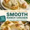 Creamy Ranch Chicken Dinner served with vegetables on a plate.