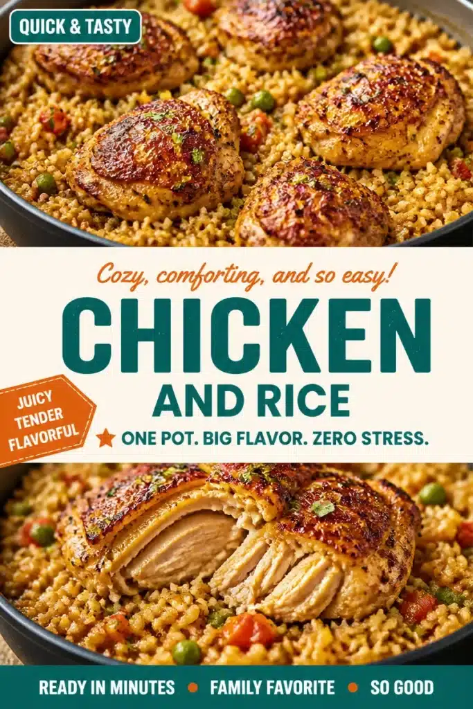 Easy one-pot chicken and rice meal preparation