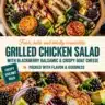 Grilled chicken salad with blackberry balsamic dressing and crispy goat cheese