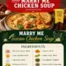 Bowl of Marry Me Tuscan Chicken Soup with herbs and rustic bread