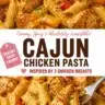 Delicious bowl of creamy Cajun Chicken Pasta garnished with fresh herbs