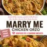 One-Pan Marry-Me Chicken served with orzo on a dining table.