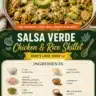 Delicious Salsa Verde Chicken & Rice Skillet served in a colorful dish